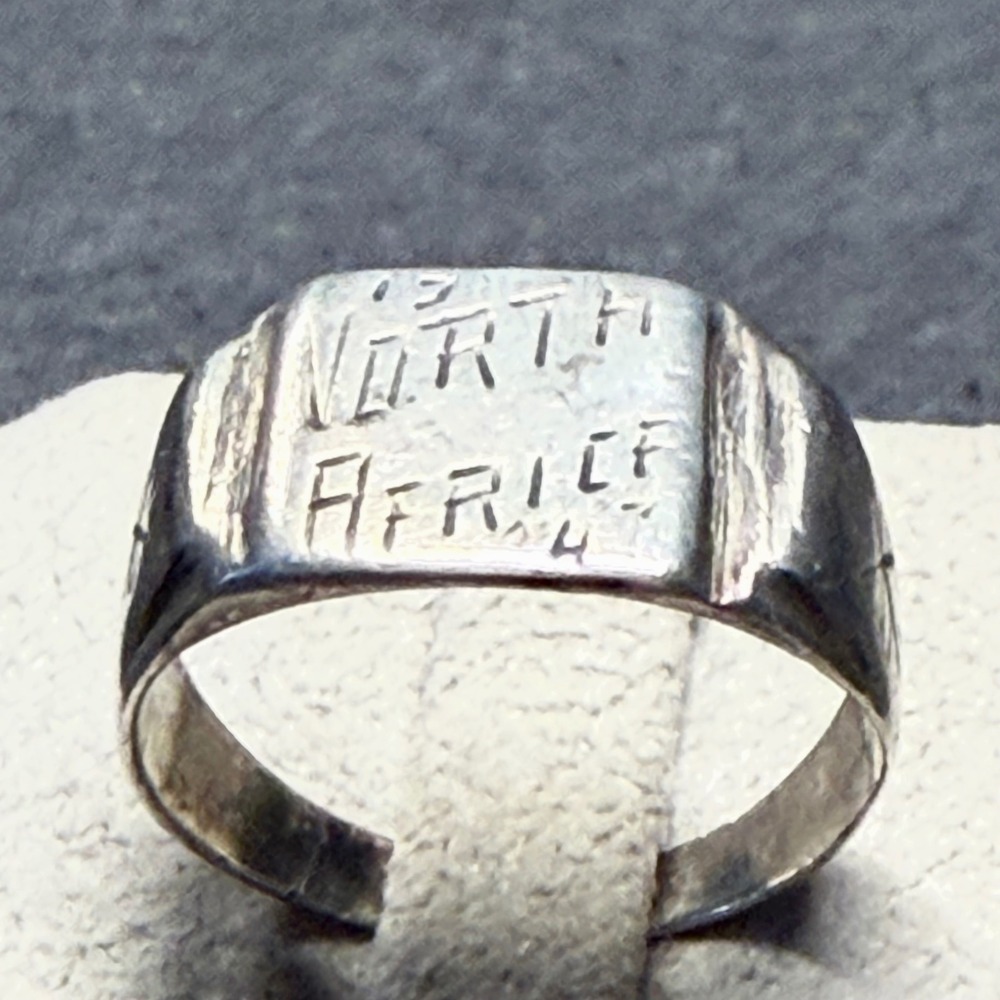 Ring Sterling Silver North Africa 1944 WWII Theater Made Size 9.25